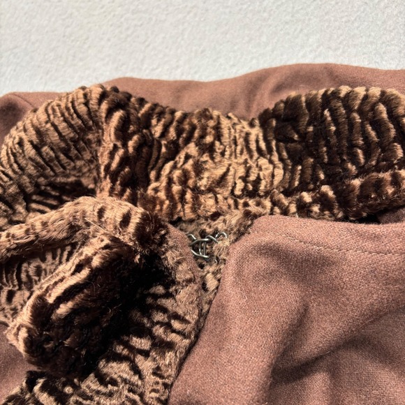 Perfectly Patricia by Patricia Underwood Brown Faux Fur Trimmed Cape Coat - Picture 5 of 11